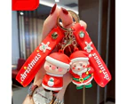 Christmas keychain Crystal Santa Christmas Tree Snowman Bell Kitten keychain Christmas Accessories For Women