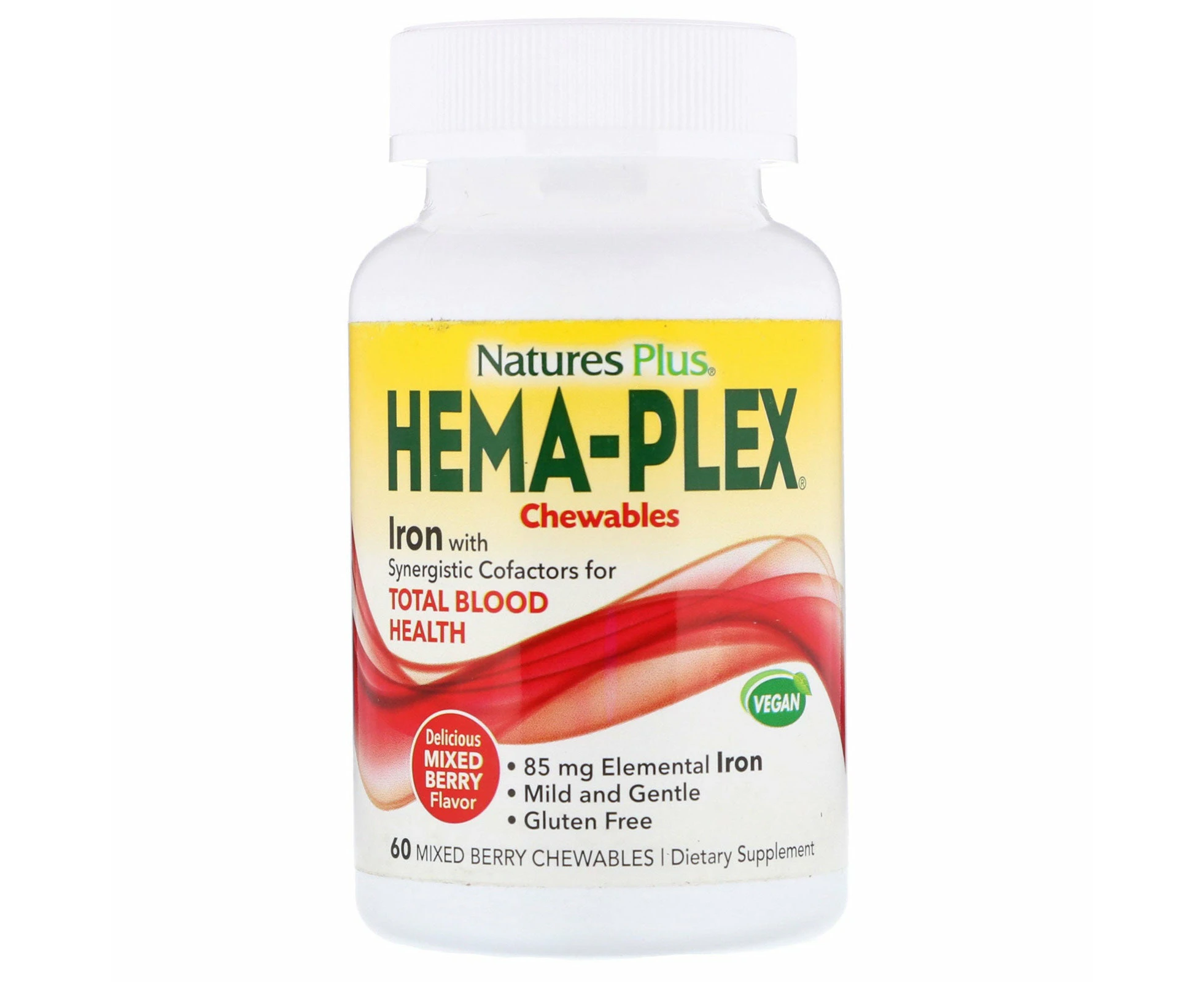 Nature's Plus, Hema-Plex, Mixed Berry, 60 Chewables