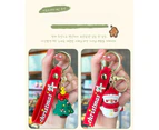 Christmas Keychain Purse Bag Backpack Charm Pendant Keychain Christmas Accessories-Red