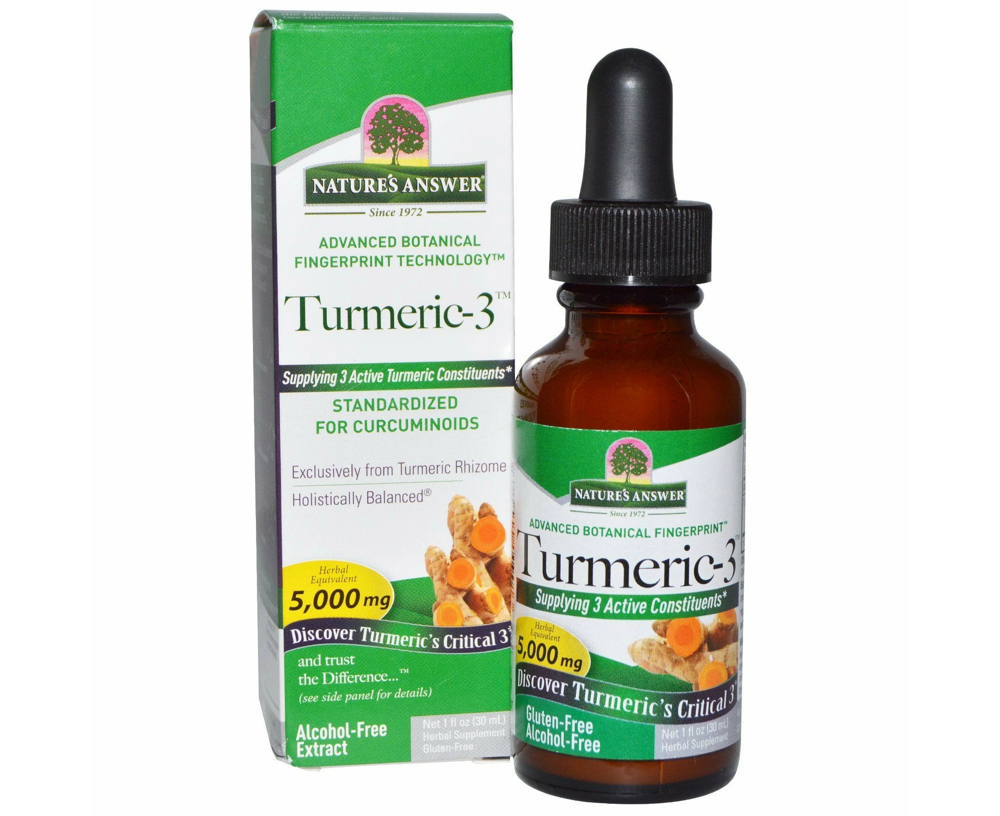 Nature's Answer, Turmeric-3, Alcohol-Free, 5,000 mg, 1 fl oz (30 ml)