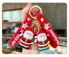 Christmas Keychain Purse Bag Backpack Charm Pendant Keychain Christmas Accessories-Red