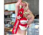 Christmas Keychain Purse Bag Backpack Charm Pendant Keychain Christmas Accessories Gift for Girl-Red