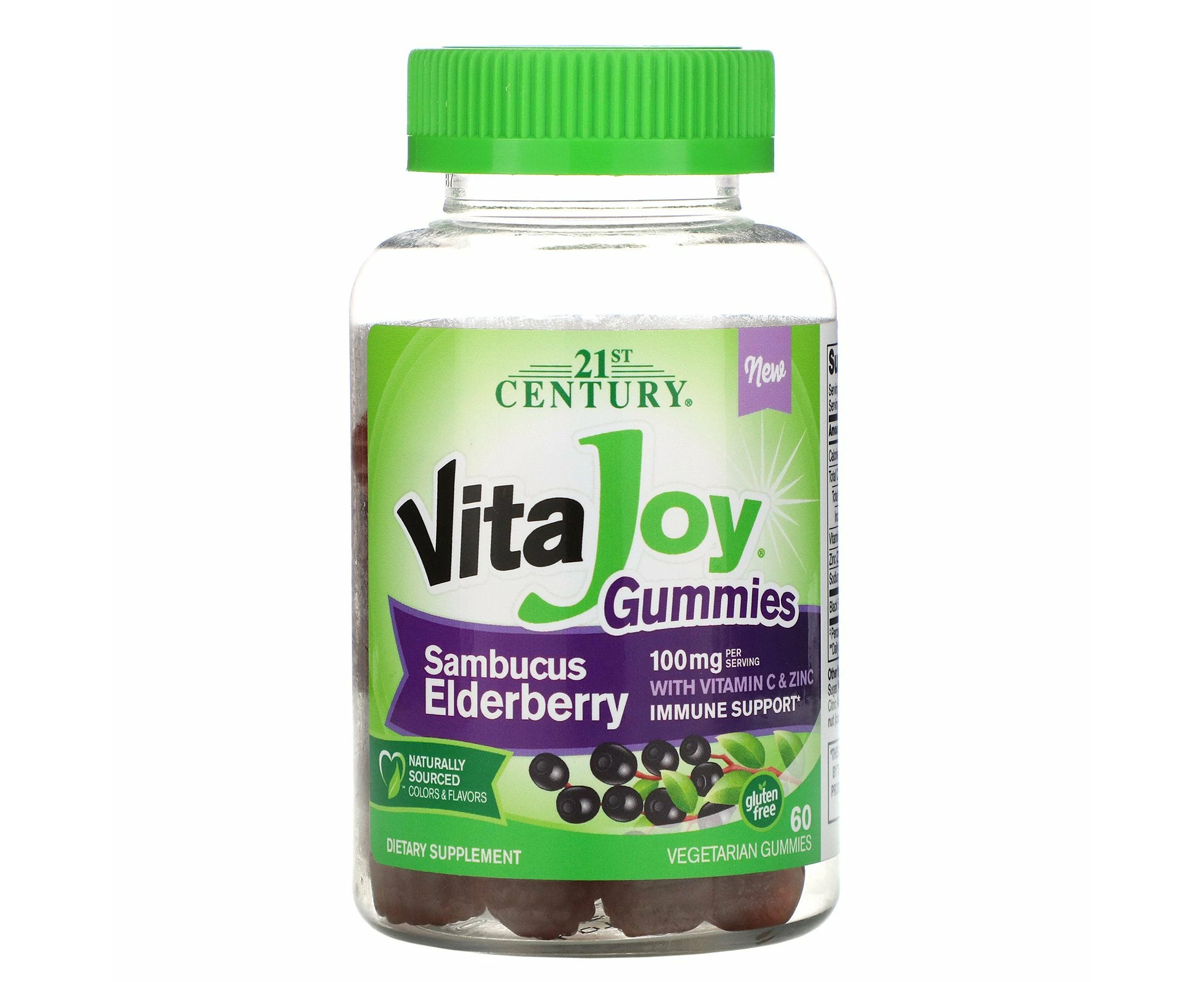 21st Century, VitaJoy Gummies, Sambucus Elderberry, 60 Vegetarian Gummies