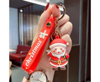 Christmas keychain Crystal Santa Christmas Tree Snowman Bell Kitten keychain Christmas Accessories For Women