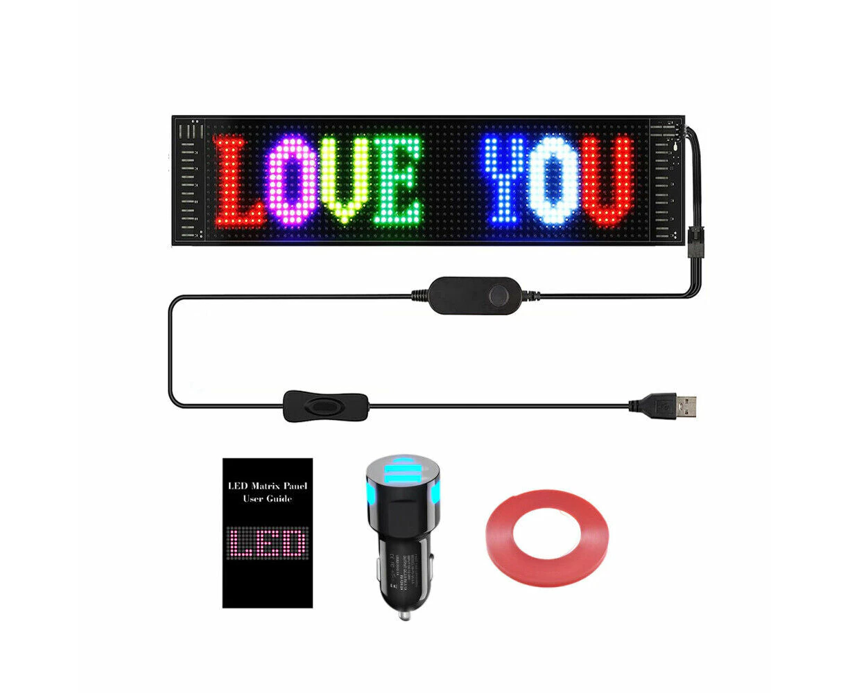 Car Rgb Led Sign Scrolling Message Display Board Screen Programmable App Control 1632