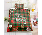 Christmas Classic Green Plaid Single Double Queen King Size Quilt Cover Pillowcases