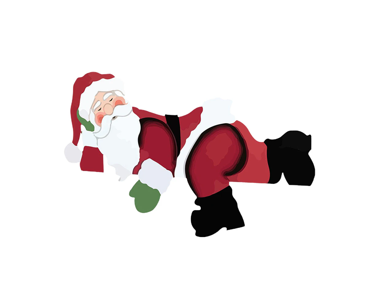 Santa Claus Fence Peeker Decoration Sign