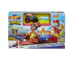 Hot Wheels Monster Trucks Blast Station Playset: Unleash Demolition Mayhem With A Derby Truck & 3 Crushable Cars!