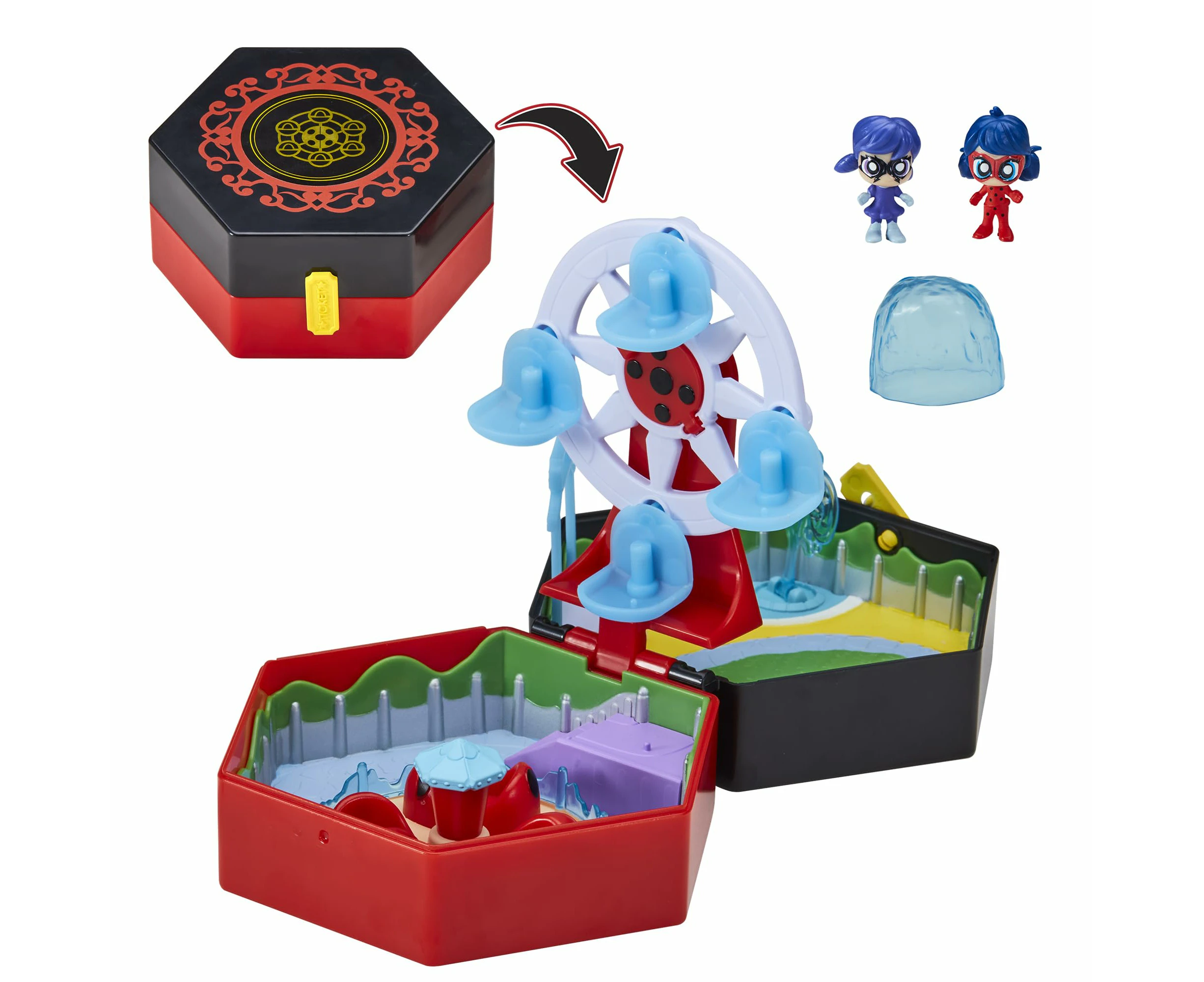 Miraculous Chibi Amusement Park Playset - Join The Miraculous Heroes For Thrilling Rides And Rescues!