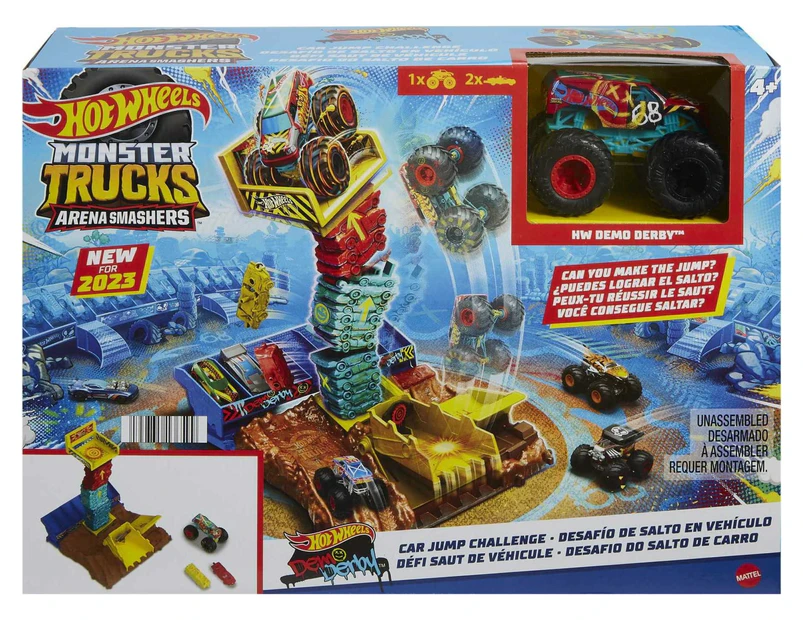 Hot Wheels Monster Trucks Car Jump Event: Host Your Monster Truck Show! Launch Trucks Over Crushed Cars!