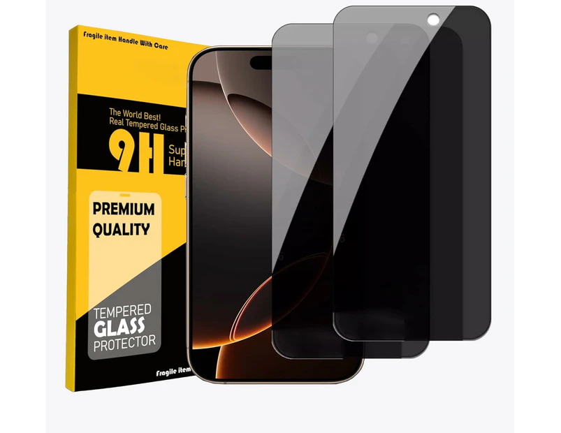 2 PCS For Apple iPhone 16 Pro Anti Spy Privacy Tempered Glass Screen Protector