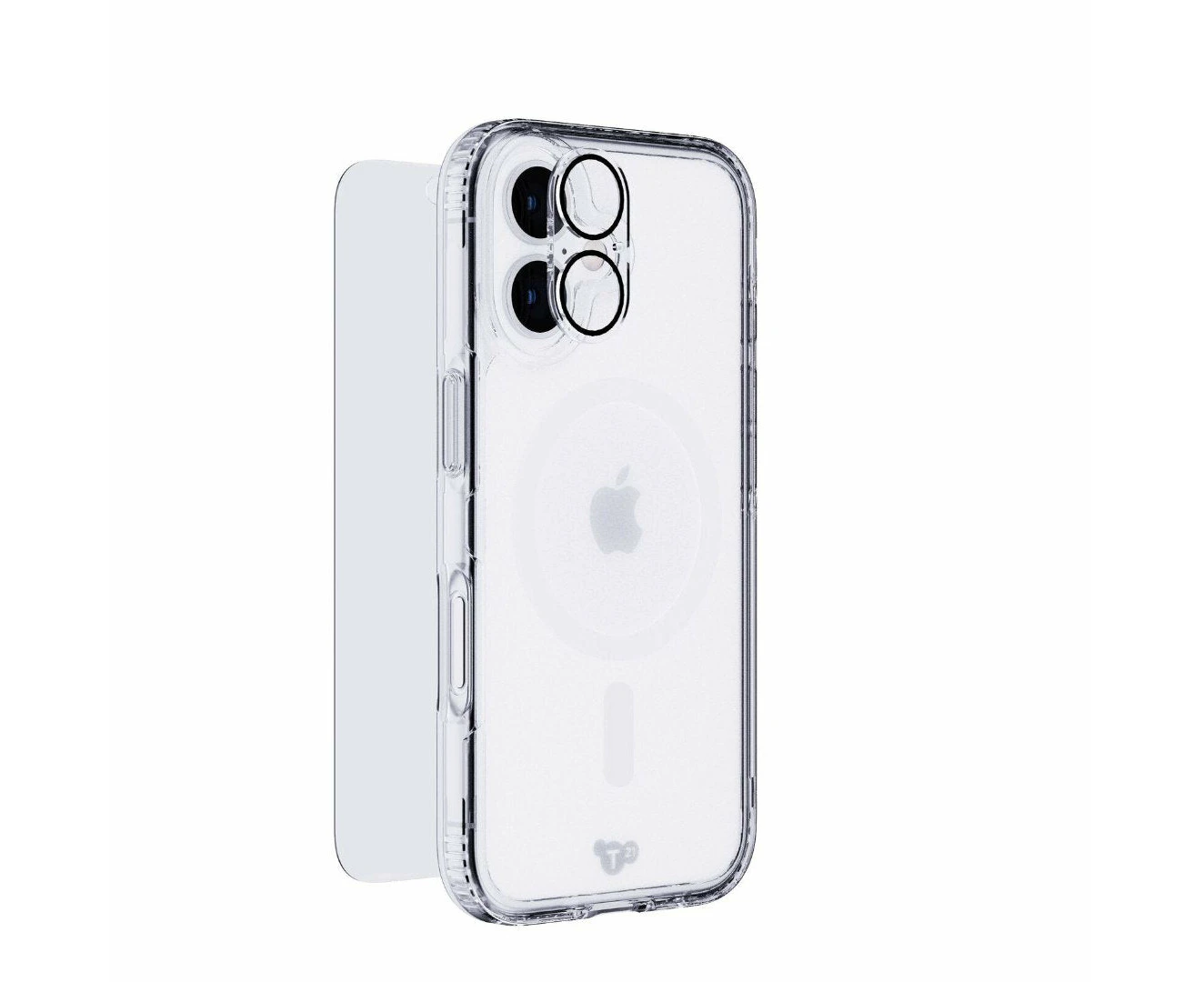 Tech21 Bundle Pack - EvoClear Case + Tempered Glass + Lens Protector for iPhone 16 Plus