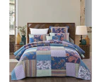 Patchwork Bed Quilt Sapphire Throw Size 155 X 130cm