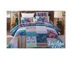 Patchwork Bed Quilt Sapphire Throw Size 155 X 130cm