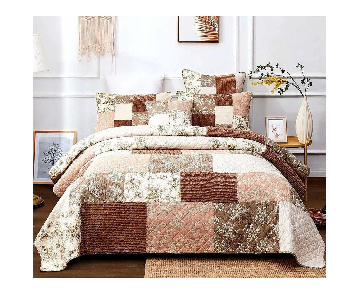 Patchwork Bed Quilt Coventry Coverlet Size Throw 130x155cm