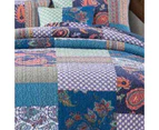 Patchwork Bed Quilt Sapphire Throw Size 155 X 130cm