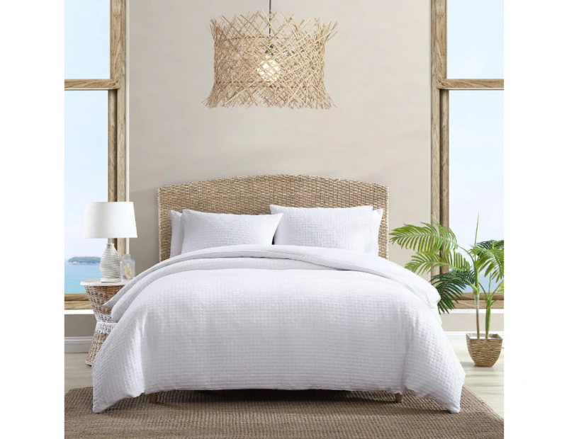 Tommy Bahama Basket Weave Quilt Cover Set White