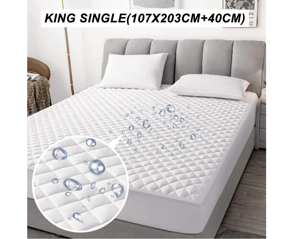 100% Quilted Cotton Waterproof Mattress Protector Topper Cover All Size