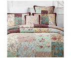 Patchwork Bed Quilt Dramatic Floral Coverlet Queen 230x230cm