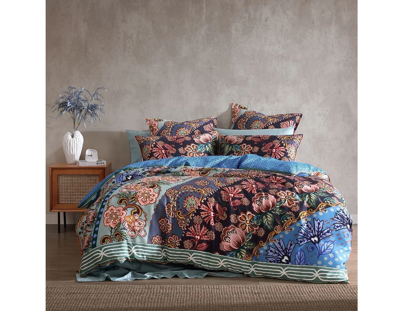 Logan and Mason 250TC Decorah Multi Cotton Sateen Quilt Cover Set