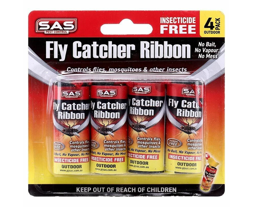 4 Rolls Flies Insect Bug Fly Glue  Trap Paper Catcher Ribbon Strip Sticky Tape