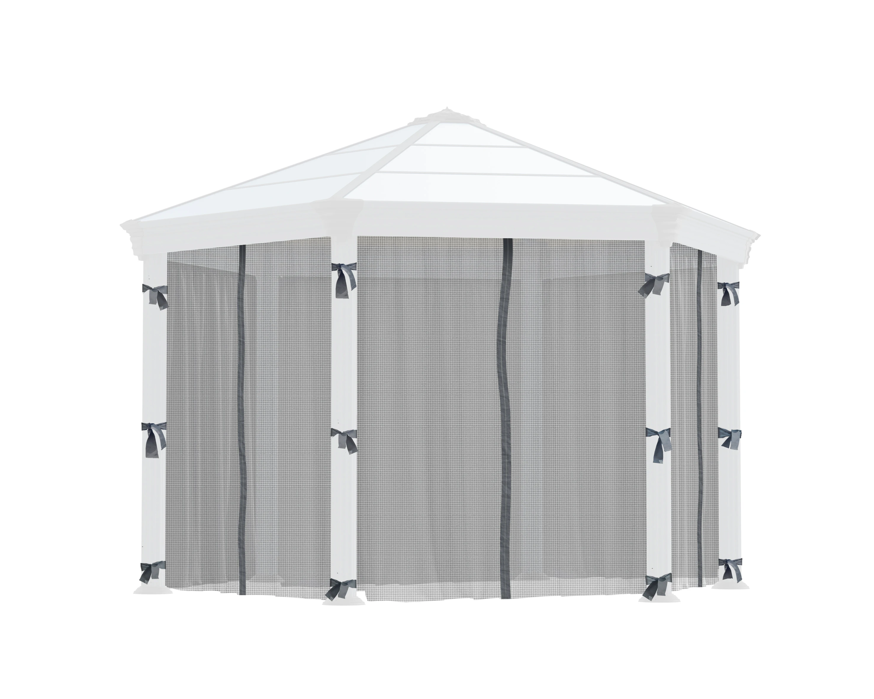 CANOPIA | Netting Set for Roma 3.6x4 & Monaco 4X4.5 Hexagonal Gazebo Black. Net Only.