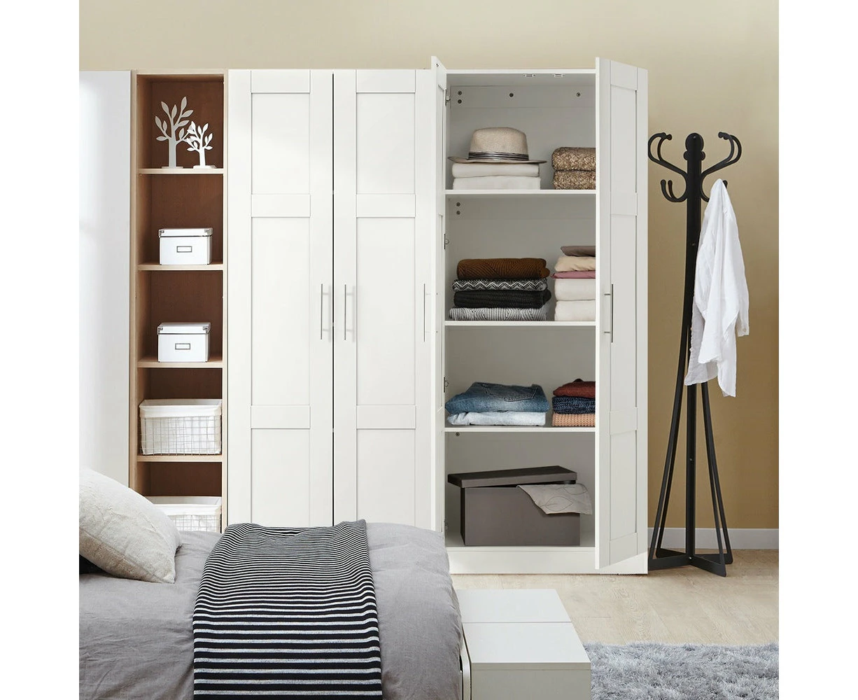 Sofia 2 Door White Modern Storage Wardrobe | Large Shelving Storage Cupboard Unit