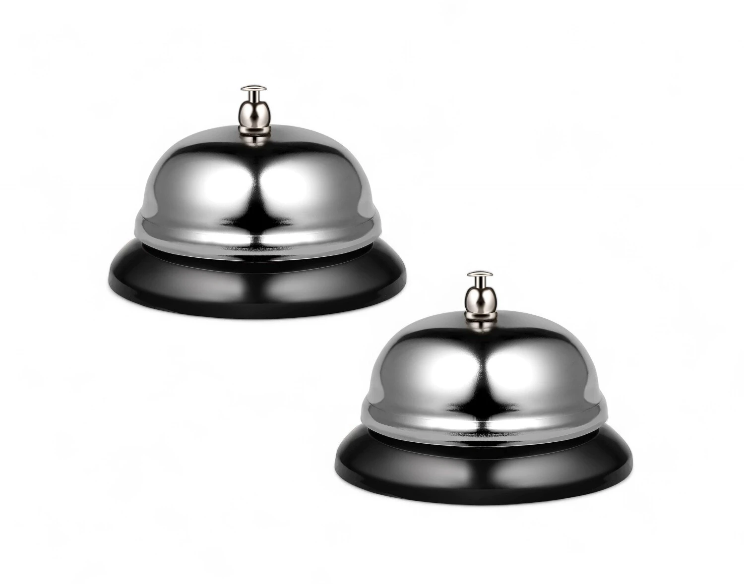 2 Pack Call Bell Chrome Plated Desk Service Reception Counter Shop Restaurant