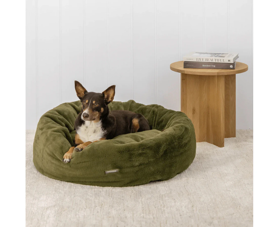 Luxe Fur Cuddler Dog Bed Leaf- Large