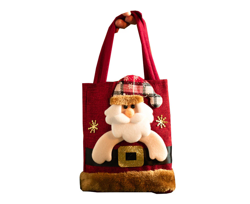 Eco-Friendly Burlap Christmas Apple Bag Christmas Eve Candy Gift Bag