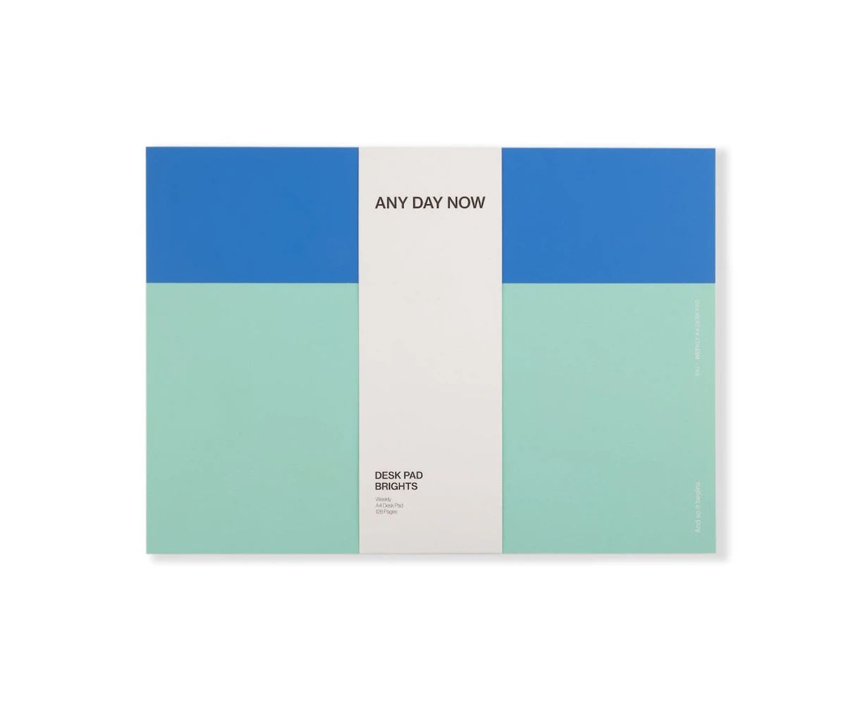 Any Day Now Soft Touch Desk Pad Weekly A4 - Blue and Mint