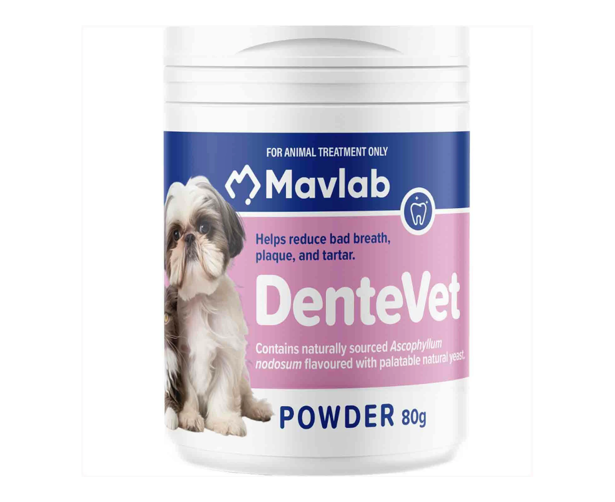 Mavlab DenteVet Anti Plaque Powder For Dogs and Cats 80g