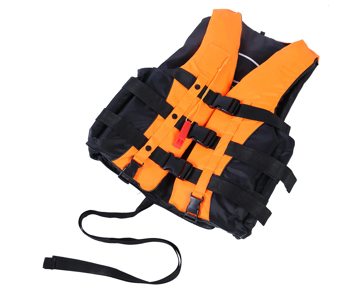 Adult Life Jacket Made of Polyester Universal Swimming Drifting Ski Vest Orange XXL (180-185CM) Bear Up to 110 kg Weight