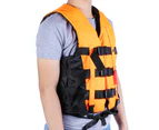 Adult Life Jacket Made of Polyester Universal Swimming Drifting Ski Vest Orange XXL (180-185CM) Bear Up to 110 kg Weight