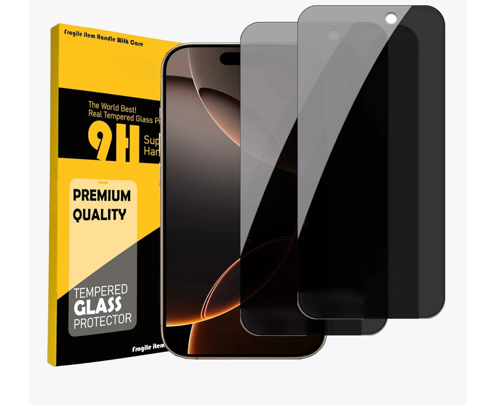 2 PCS For Apple iPhone 16 Pro Max Anti Spy Privacy Tempered Glass Screen Protector