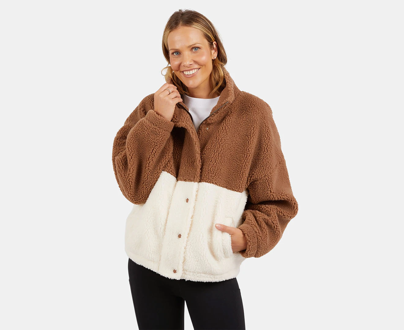 Foxwood Women's Derby Teddy Jacket - Vintage White/Tan