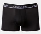 Calvin Klein Men's Microfibre Low Rise Trunks 3-Pack - Black/Turbulence/Grey Heather