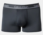 Calvin Klein Men's Microfibre Low Rise Trunks 3-Pack - Black/Turbulence/Grey Heather