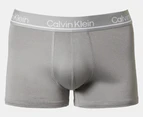 Calvin Klein Men's Microfibre Low Rise Trunks 3-Pack - Black/Turbulence/Grey Heather