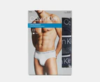 Calvin Klein Men's Cotton Stretch Hip Briefs 3-Pack - Shoreline/Board Stripe/Wolf Grey