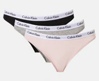 Calvin Klein Women's Carousel Bikini Briefs 3-Pack - Black/Grey Heather/Nymph's Thigh