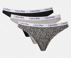 Calvin Klein Women's Carousel Bikini Briefs 3-Pack - Black/Grey Heather/Scattered Leopard