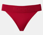 Tommy Hilfiger Women's Seamless String Bikini Briefs w/ Debossed Logo 3-Pack - Red/Grey/Black