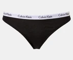 Calvin Klein Women's Carousel Thong 3-Pack - Black/Grey Heather/Scattered Leopard