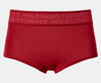 Tommy Hilfiger Women's Microfibre Wide Mesh Waistband Boyshorts 3-Pack - Red/Beige/Black