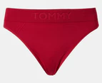 Tommy Hilfiger Women's Seamless Thongs w/ Debossed Logo 3-Pack - Red/Grey/Black