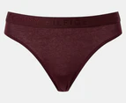 Tommy Hilfiger Women's Cotton Thong 3-Pack - Wine/Beige/Black