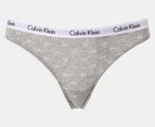 Calvin Klein Women's Carousel Thong 3-Pack - Black/Nymph's Thigh/CK Grey Heather