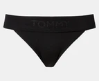 Tommy Hilfiger Women's Seamless String Bikini Briefs w/ Debossed Logo 3-Pack - Wine/Beige/Black