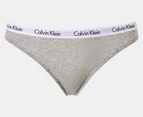 Calvin Klein Women's Carousel Thong 3-Pack - Black/Grey Heather/Scattered Leopard